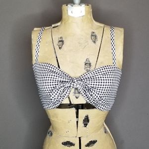 S Gingham vintage rockabilly retro pin up crop top